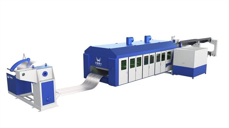 Auto Fed Roll Coil Fed Fiber Laserový řezací stroj pro plech